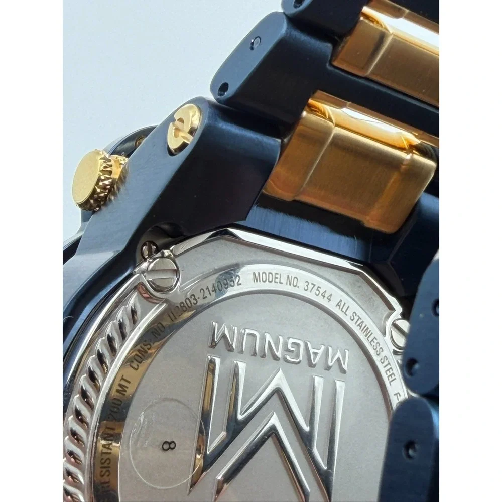Invicta Reserve Magnum Tria 37544 Blue Gold Men's Watch 52mm Chronograph